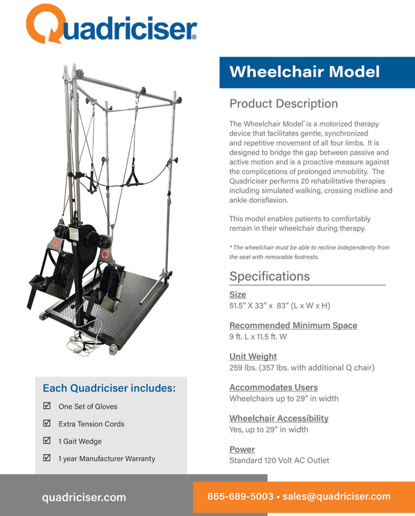 spec sheet for wheelchair model